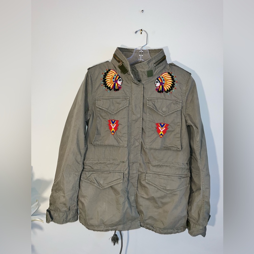Denim Supply Ralph Lauren Beaded Indian Jacket Medium, Military style